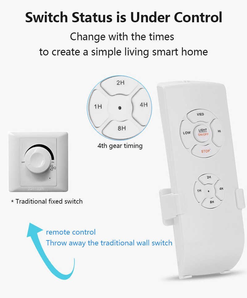 Ceiling Fan Lamp Remote Controller Kit | 23A/12V Battery and Bracket 2