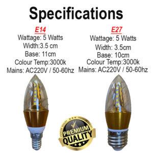 LED Candle Bulb Specifications